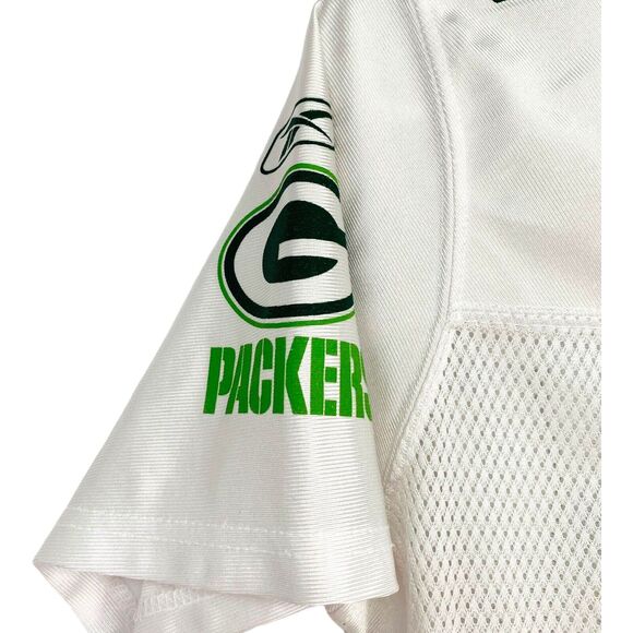 Reebok Green Bay Packers Jersey Youth Large AJ Hawk White Away #50 NFL Players - Picture 6 of 6